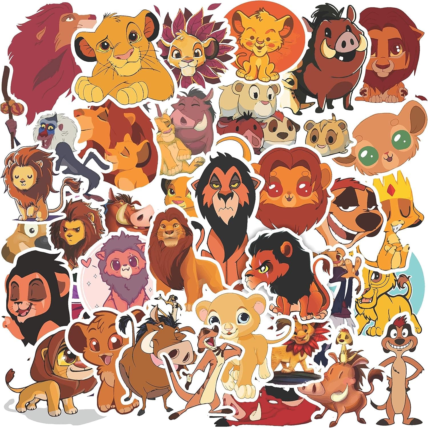 HK Studio Lion King Stickers, Adorable Vinyl Stickers for Laptop, Skateboard Stickers, Lion King Birthday Party Supplies, Cartoon Stickers for Nursery Decor, Baby Room Decor, Wall Decals for Bedroom