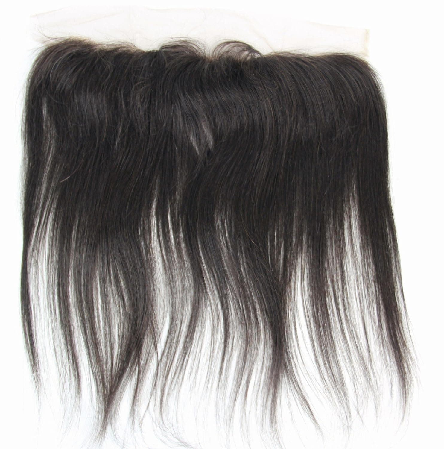 Lace Frontal Closure 13"*2" Hand Made 100% Soft Brazilian Virgin Human Hair Natural Straight Natural Color Unprocessed Hair (10", Natural color Unprocessed Hair)