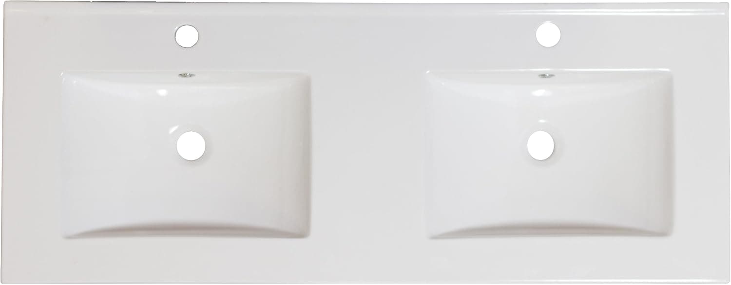 48-in. W x 18-in. D Ceramic Top In White Color For Single Hole Faucet