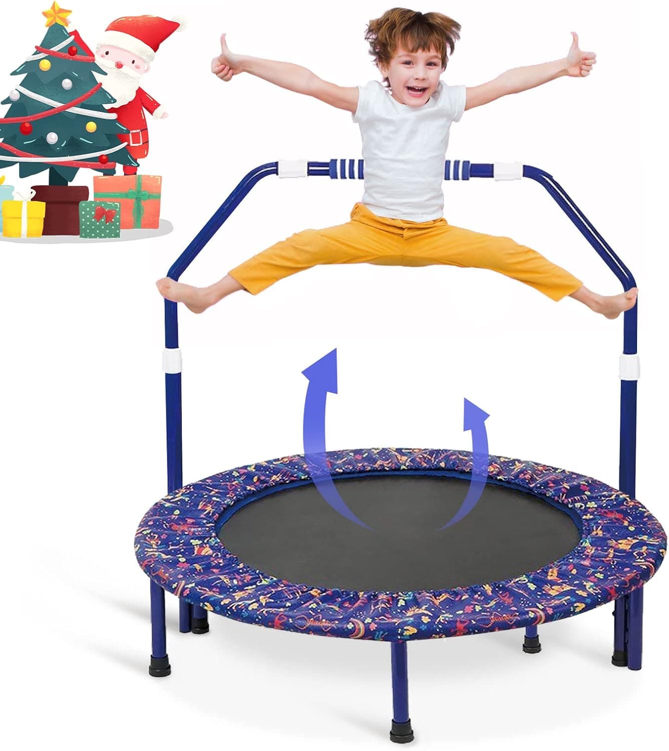 Trampoline for Kids, 36-Inch Toddler Trampoline with Handle, Kids Trampoline with Safety Padded Cover, Mini Baby Trampoline for Indoor or Outdoor Jump Sports