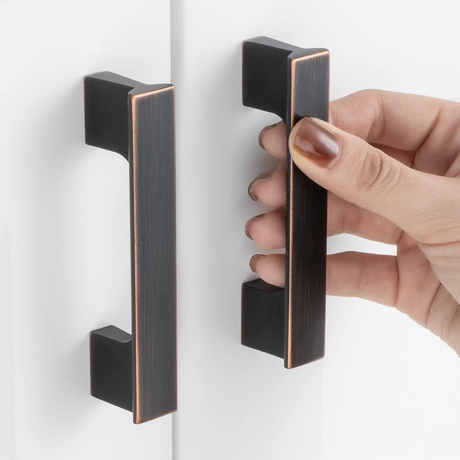 ASKANO Pack of 10, 3 Inch, Oil Rubbed Bronze Kitchen Cabinet Handles AP1098 | Modern Cabinet Pulls, Solid Hardware for Drawer, Dresser, Bathroom, Vanity, Furniture Door, Cupboard, Hole Centers: 3"