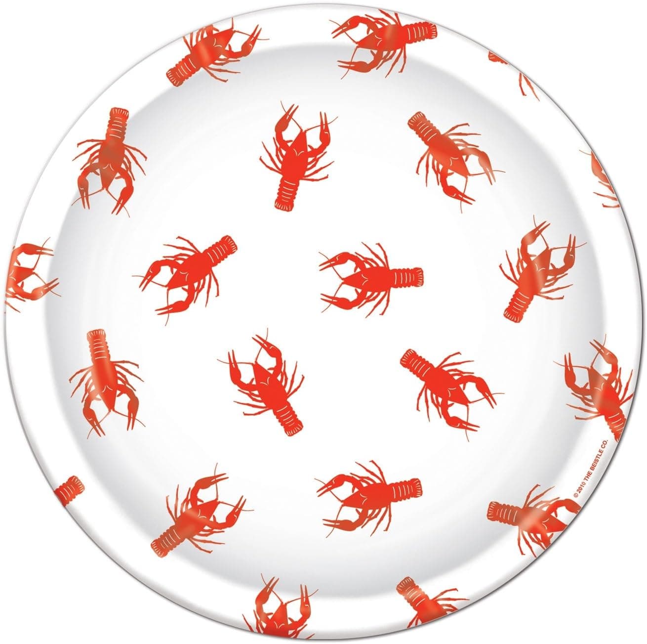 Crawfish Plates (8/Pkg), Red, White