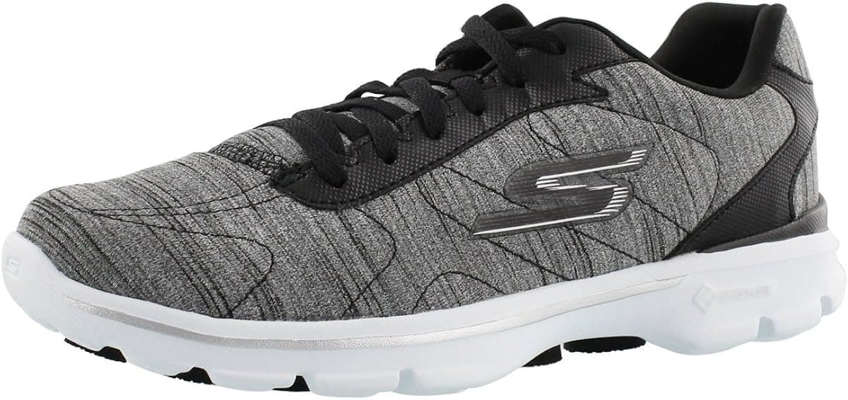 Skechers Women's GO Walk 3 Lace Up Walking Shoe Blk/Wht 8 M US