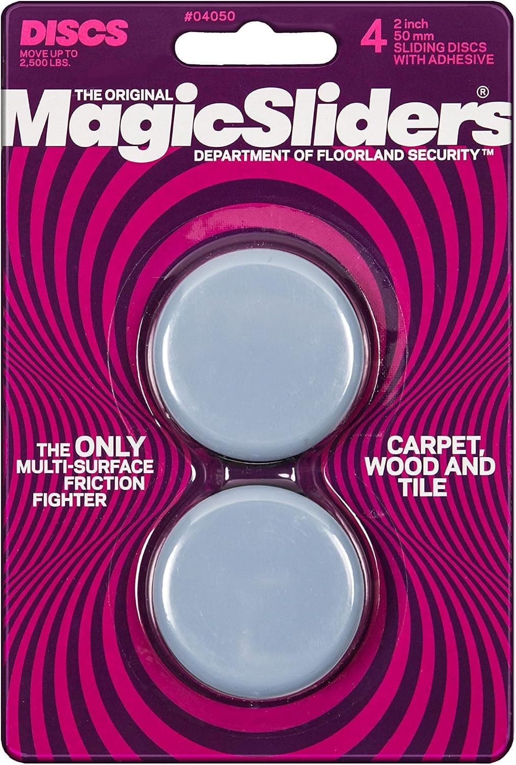 MAGIC SLIDERS L P 4050 2" RND Sliding Disc, Pack of 4 (Packaging May vary) , Gray