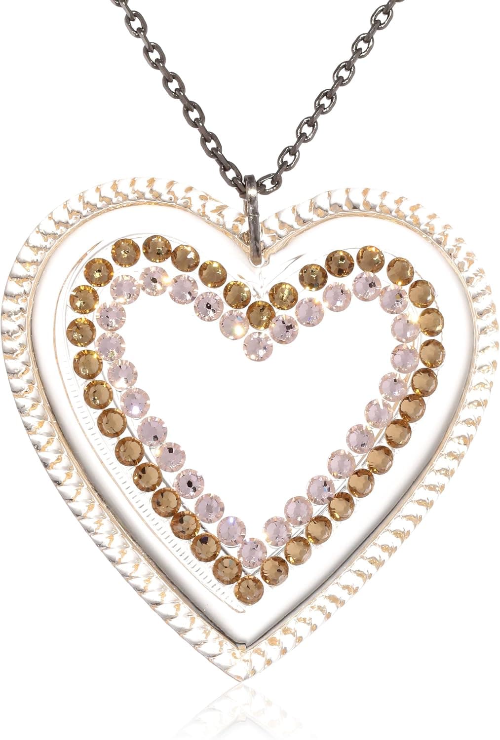 Tarina Tarantino Large Lucite Heart Necklace, 30"