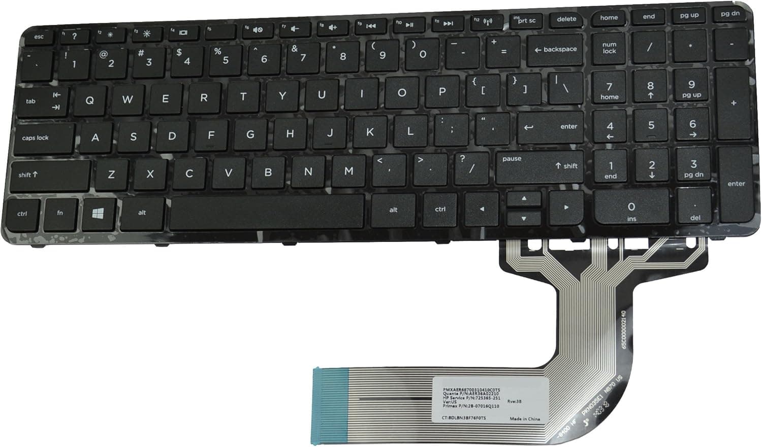Queenti Replacement Laptop Keyboard with Frame for HP Pavilion 17E 17-E 17-E000 17-E100 17-Exxx 17Z-E Series Black Color US layout