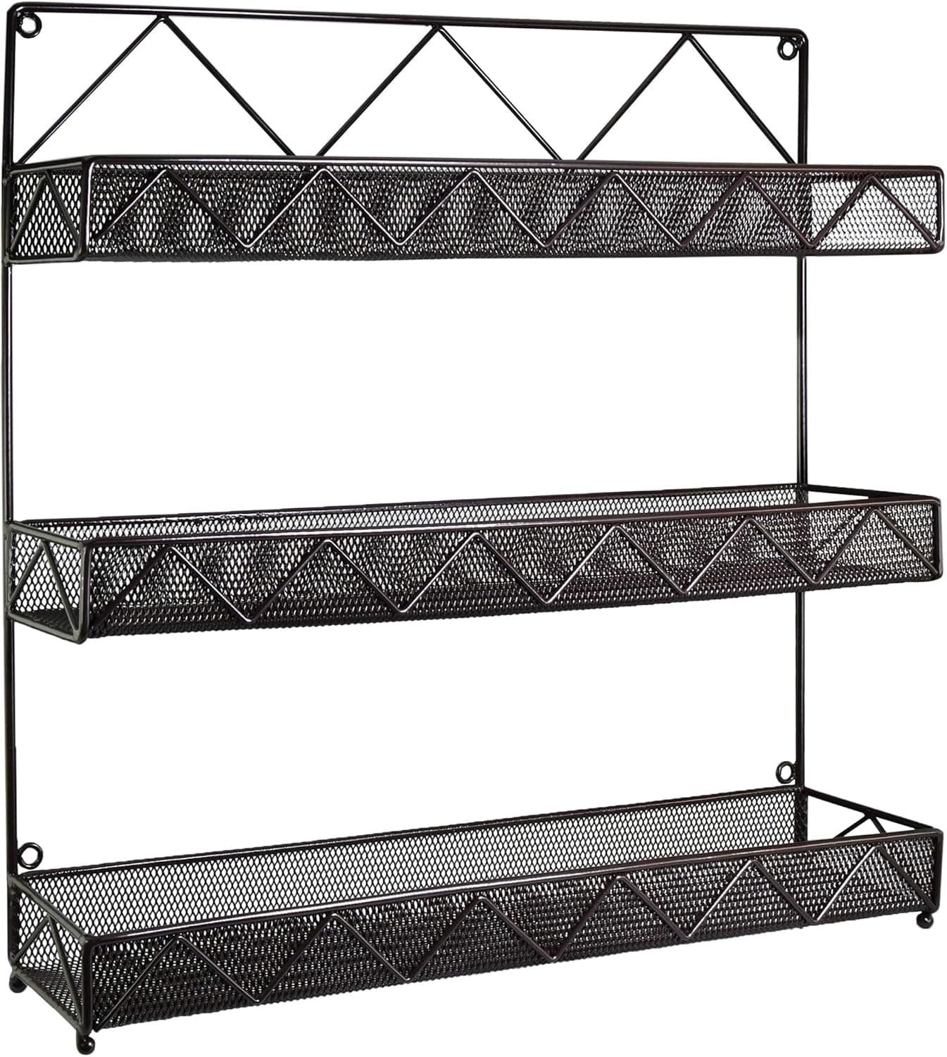 AMT 3 Tier Nail Rack, Pack Metal Wall Mount Organizer,Young Living Essential Oils Organizer, Pantry Cabinet Door Shelf Storage.Hanging Display for Spice Jars, Sauces, Herbs, Nail Polish, Cosmetic Beauty Bottles