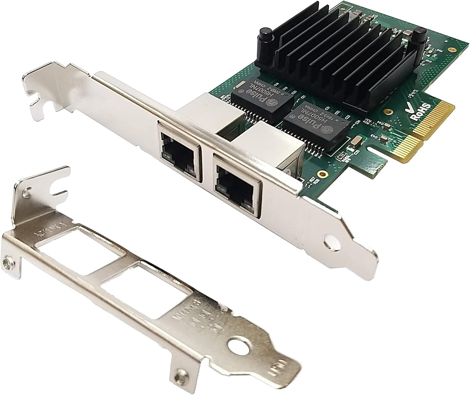 HINYSENO Dual Port RJ-45 10/100/1000Mbps PCI-Express x 4 Gigabit Ethernet Server Adapter Dual Port Network Interface Controller Card for I350AM2 Chipset, Compare to Intel I350-T2