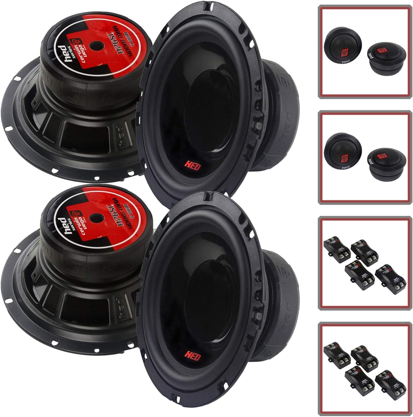 Cerwin Vega H765C 6.5" 2-Way Component Speaker Systems Tweeters Crossovers Included (2 Pairs)