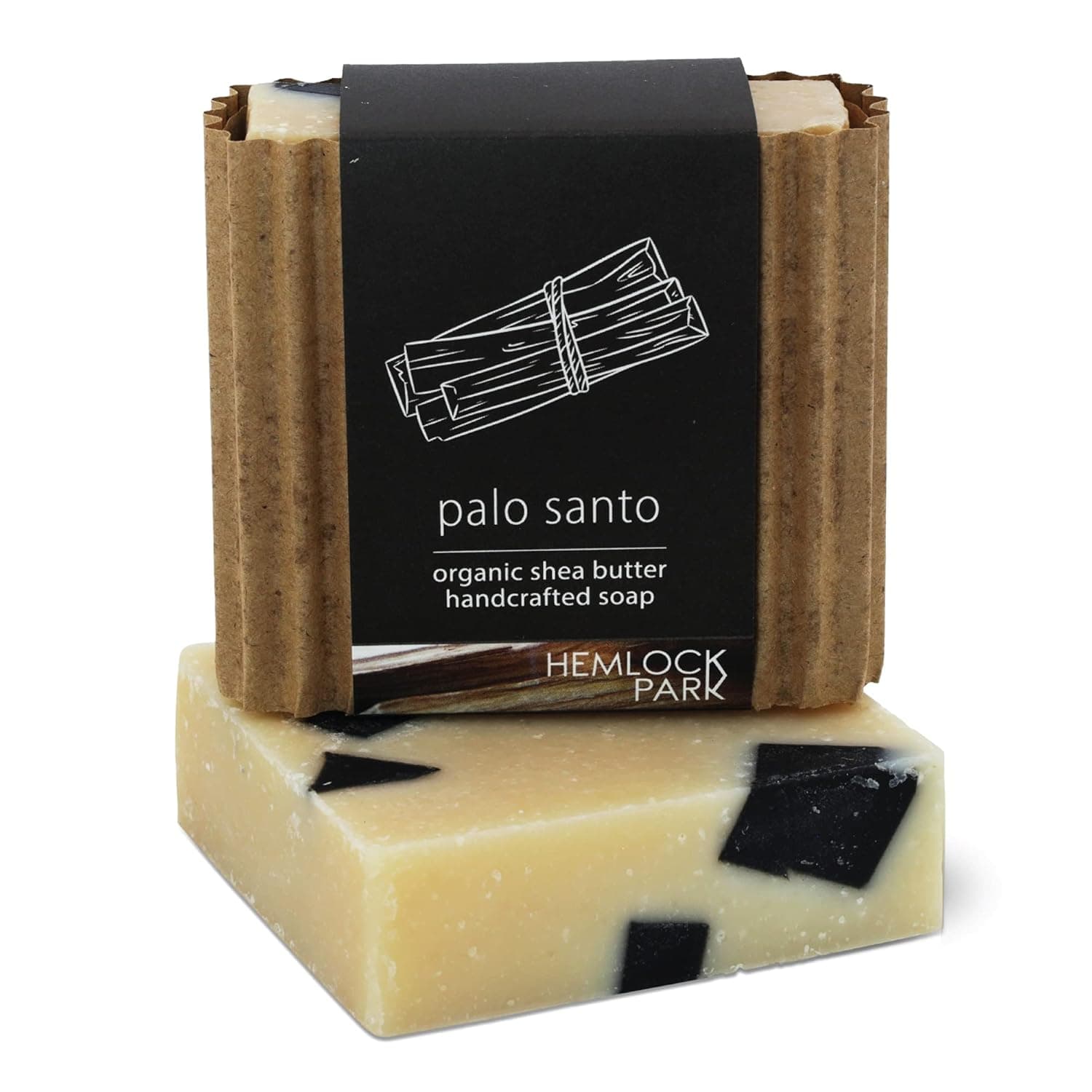 Hemlock Park Moisturizing Organic Shea Butter Bar Soap | Naturally Nourishes Skin with Coconut Oil & Olive Oil | Handcrafted in USA (Palo Santo, 1 Bar)