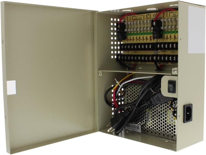 R-Tech 18 Port DC12V 10A UL-Listed Power Supply Distribution Box (for CCTV Security Surveillance Cameras) - Fused Output