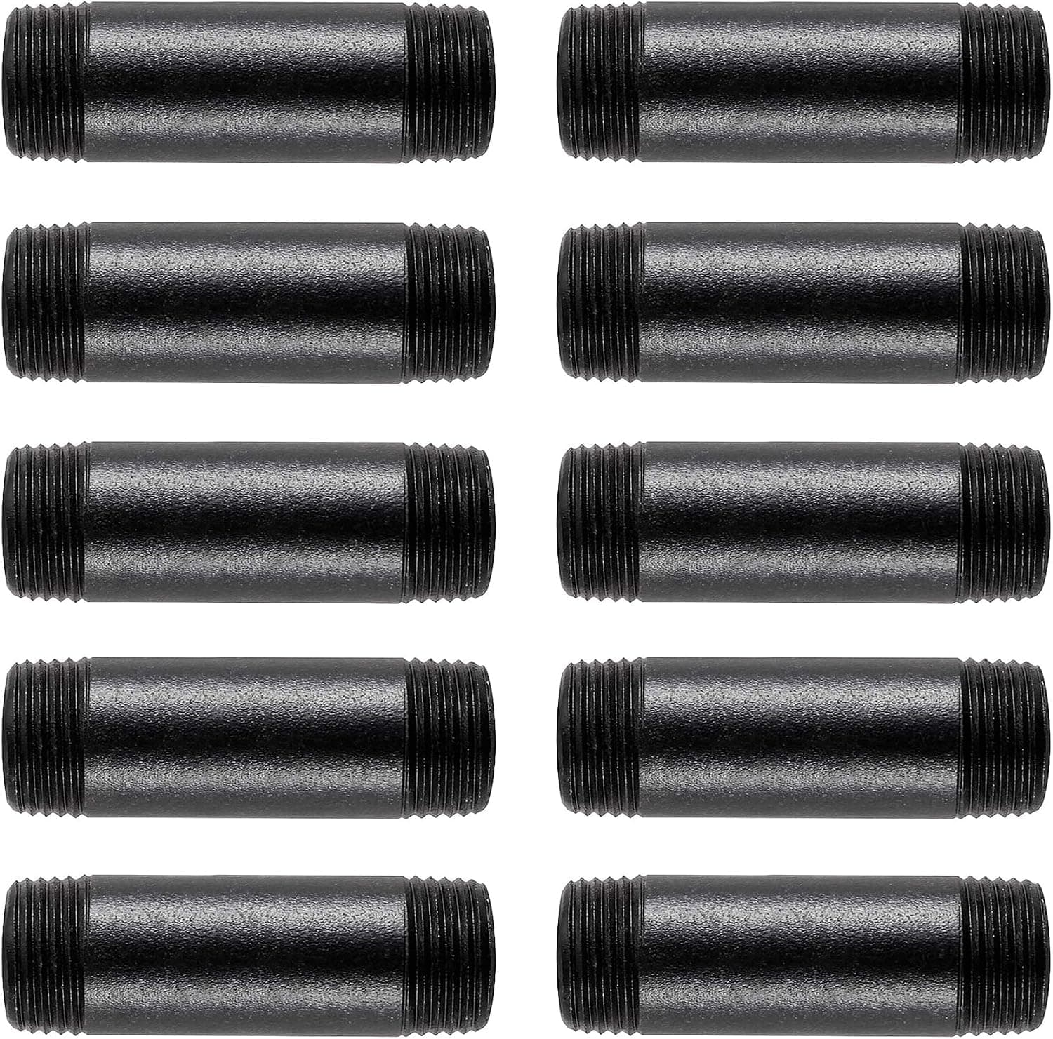 10 PACK 3/4*4inch Rustic Industrial Style Coating Black Thread Pipe Nipple for Home Decor… (4 inch)
