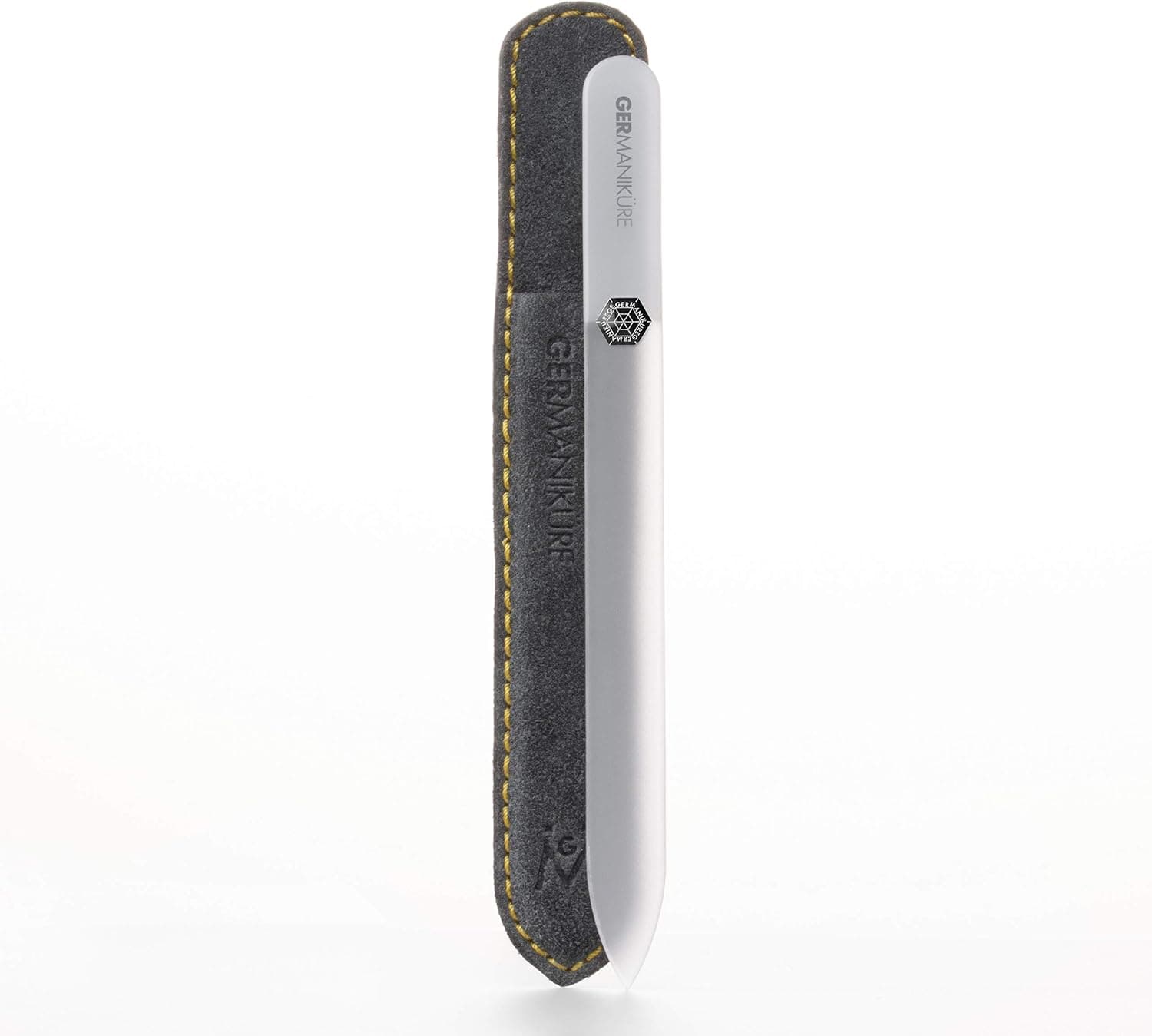 GERMANIKURE Czech Crystal Glass Nail File in Vegan Velvet Case - Collect Moments NOT Things - Professional Manicure & Pedicure Products for Smooth Easy Shaping of Natural Nails