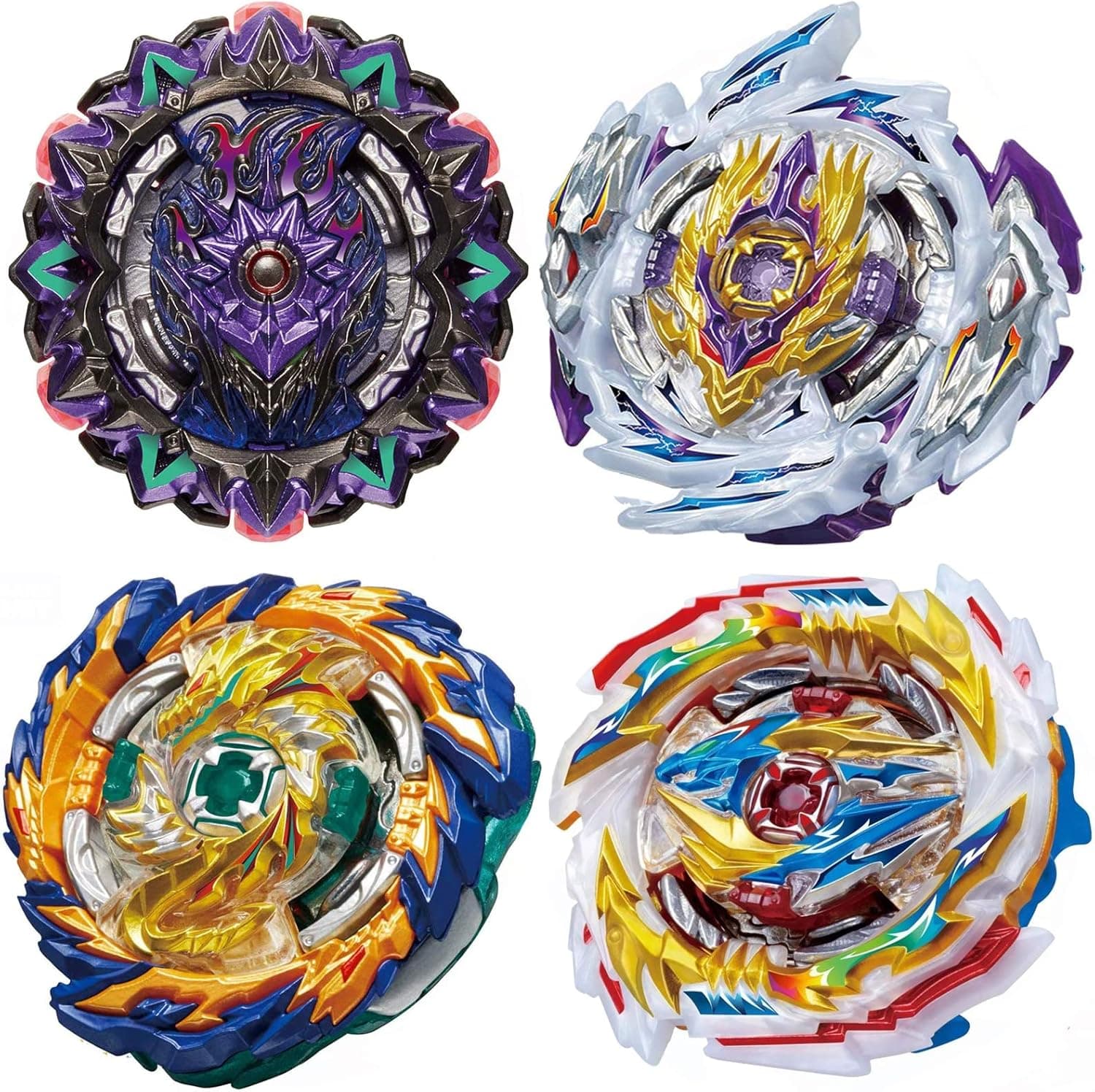 HIGBRE 4 Pieces Metal Master Fusion Gyro Toys for Kids, Battling Top Battle Burst High Performance Set.