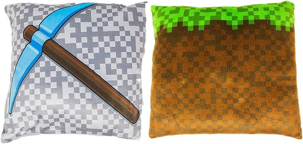 Blue Orchards Kids’ 10 inch Throw Pillow Cases 2-Piece Set, Mining Fun Pillow Cover, Room Decoration, Christmas or Birthday Gift