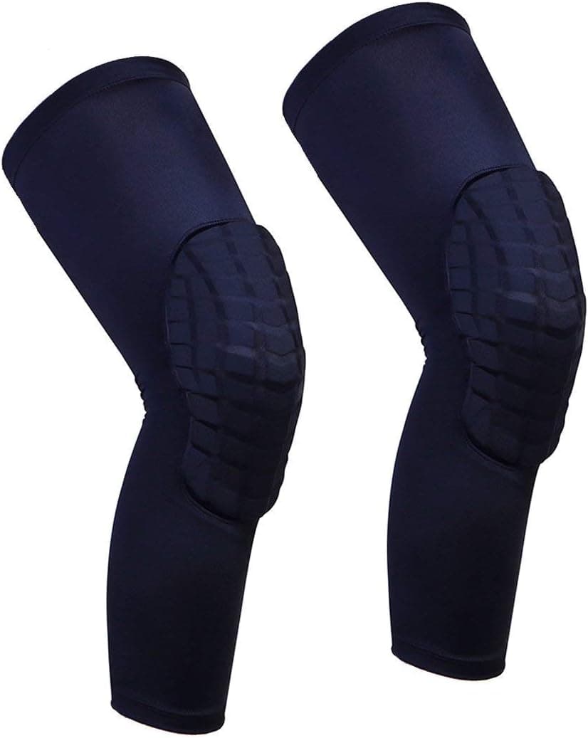 Reachtop Knee Pads EVA Padded Crashproof Long Leg Sleeve Compression Knee Braces Youth & Adult - Basketball Football Volleyball