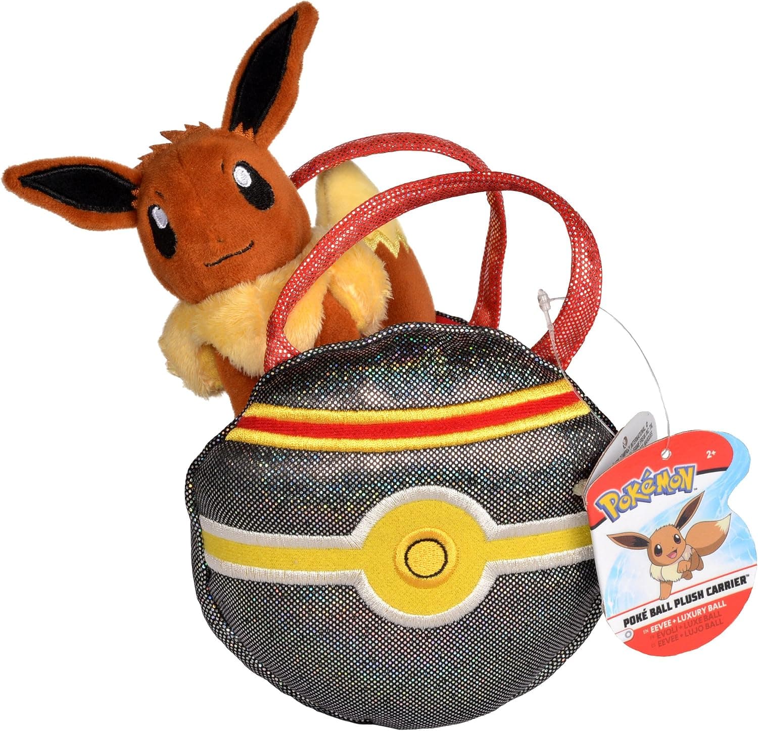 Pokémon Eevee Pokéball Purse Accessory - with Cute Miniature Eevee Plush Toy Figure