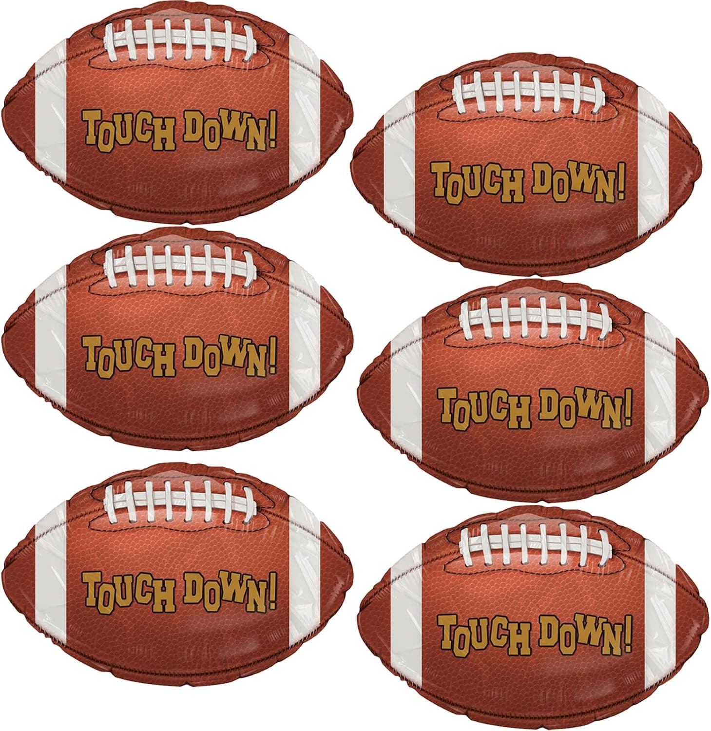 6pcs Football balloon.Football Shaped Aluminum Foil Balloons for Sport Themed Football Themed Birthday Party Decoration
