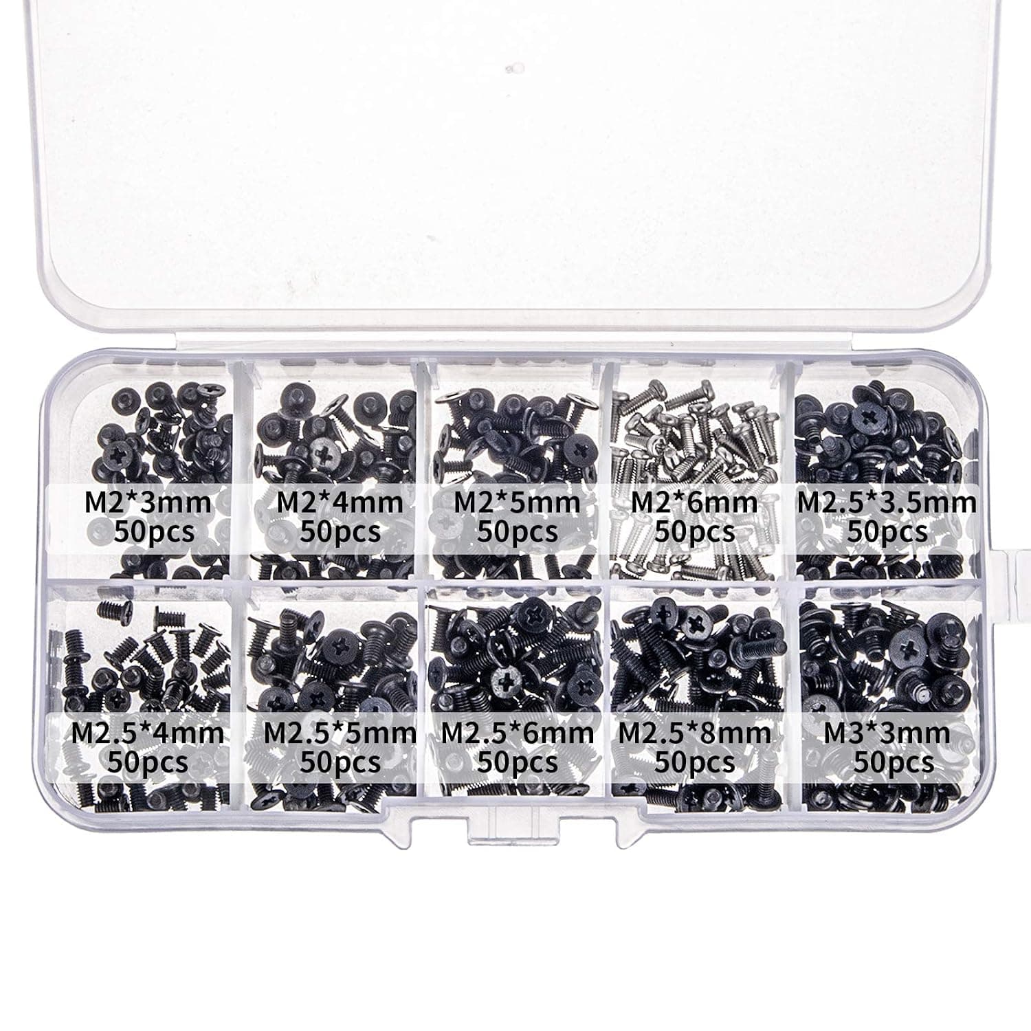 Maexxna 500pcs Laptop Screws Kit, M2 M2.5 M3 Screw Kit, Computer Screws Assortment Kit for Samsung HP Lenovo Toshiba Gateway IBM Dell Sony Acer Asus SSD Hard Disk SATA