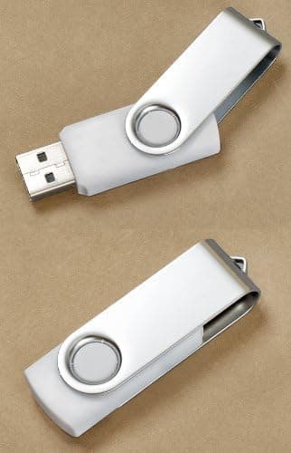 Premium Metal/white Swivel USB Flash Memory Drive 64GB