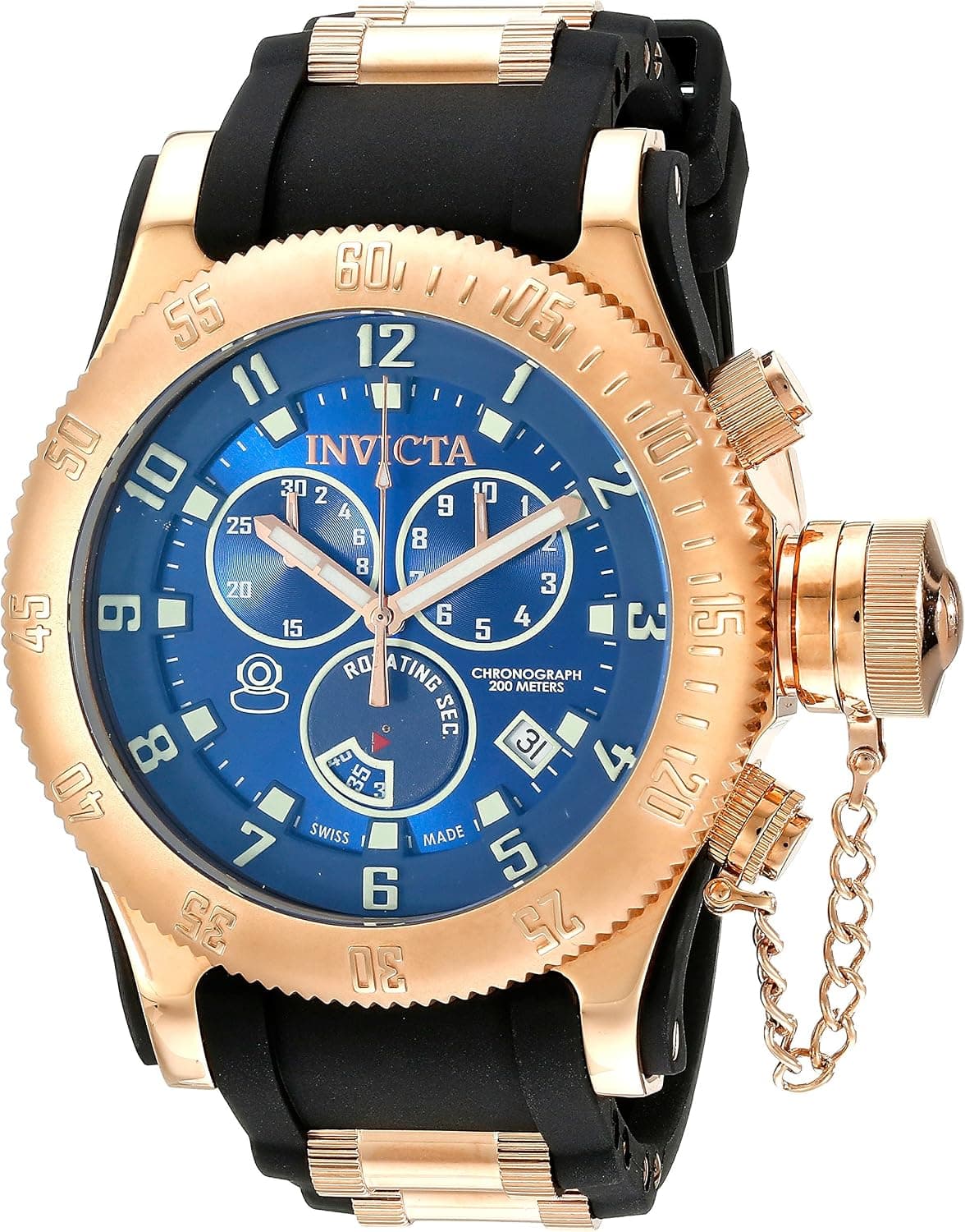 Invicta Men's 15568 Russian Diver Analog Display Swiss Quartz Black Watch