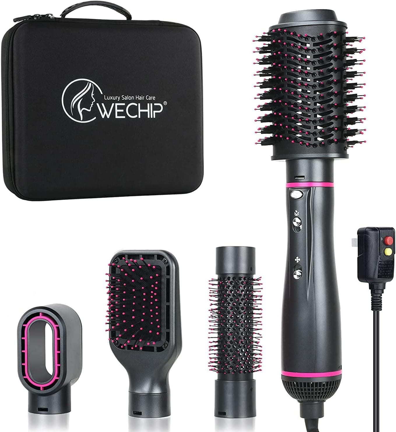 Hair Dryer Brush, 4 in 1 One Step Professional Hot Air Brush for Curling Drying Straightening Combing, [Ceramic Coating][Negative Ion] Volumizer Blow Dryer Brush