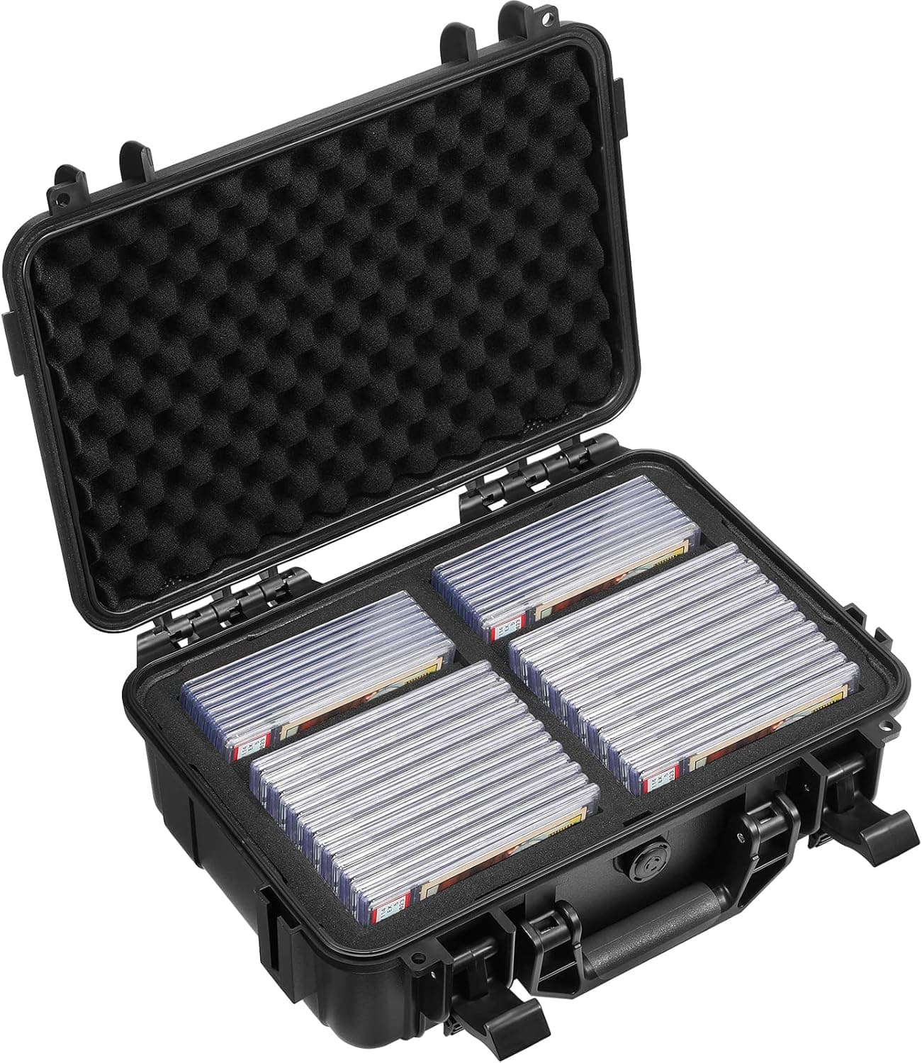 Migitec Waterproof Graded Card Storage Box Compatible with 56 Card Slabs, the Sports Trading Card Case Fits PSA, CSG, BGS, SGC, Magnetic Card Holder and Top Loaders