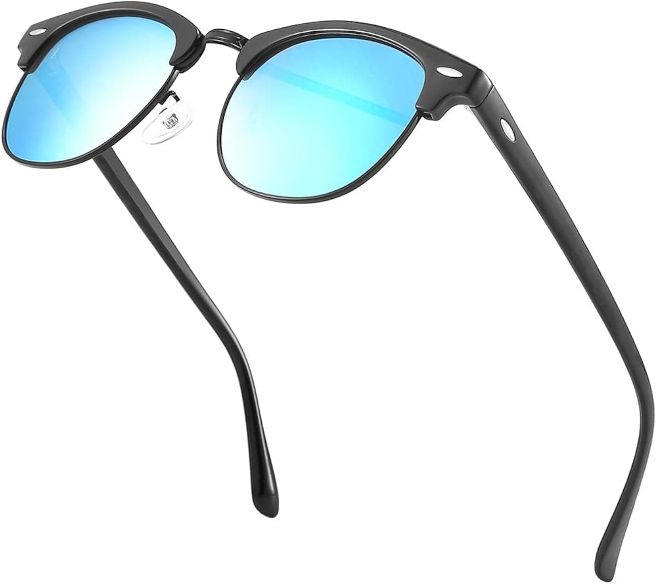 CNLO Polarized Sunglasses Classic Retro Half-Frame Sunglasses With Thickened Polarized Lenses