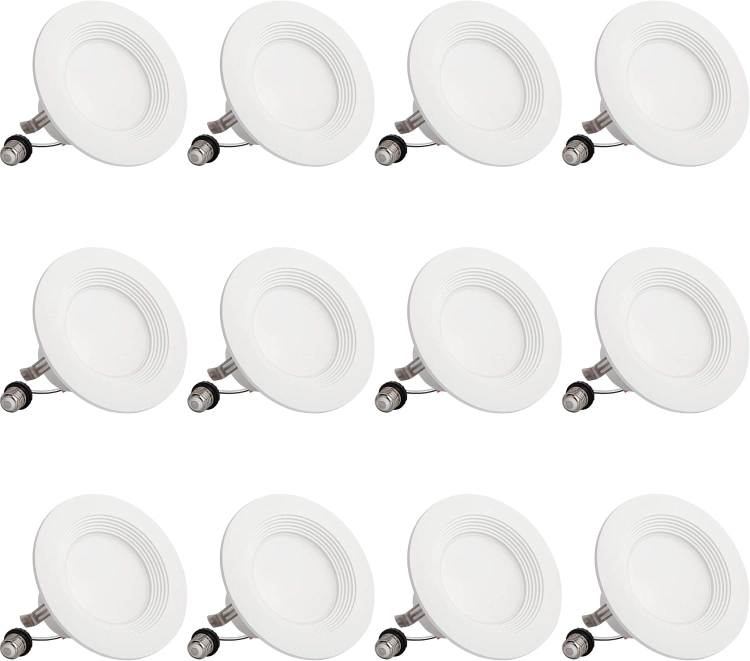 12 Pack 4 Inch 650 Lumen Led Recessed Downlight 3000K Warm White Dimmable Retrofit Fit 8.6W (65W Equivalent) UL Certified Quick Easy Can Install