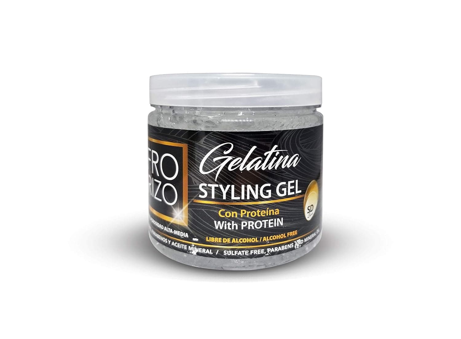 Afro & Rizo Styling Gel With Protein - (16 Oz/453g) - Styling & Moisturizing Gel, Different Proteins, Ideal for Afro, Curls, Wavy and Stressed Hair, Sulfate Free, Parabens And Mineral Oil
