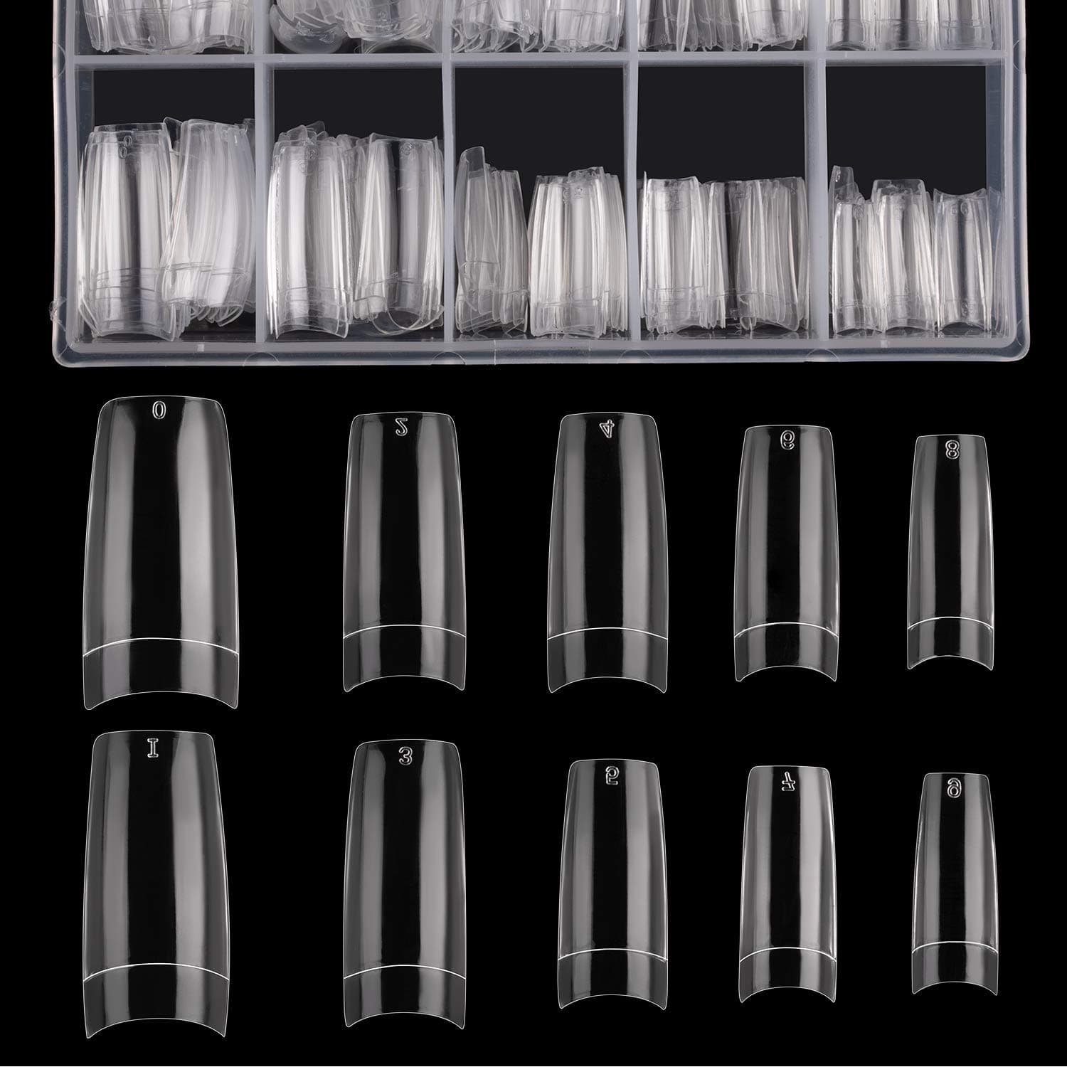 beetles Gel Polish Acrylic Nail Tips Fake Nails Half Cover French Clear Artificial False Nails for Acrylic Nail/Dip Powder Nails/Poly Extension Gel Nail, DIY Nail Art Home, 10 Size