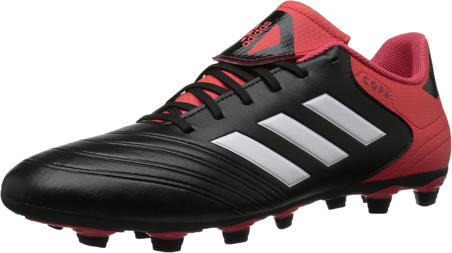 adidas Men's COPA 18.4 FxG Soccer Shoe, core Black/White/Real Coral, 13.5 M US