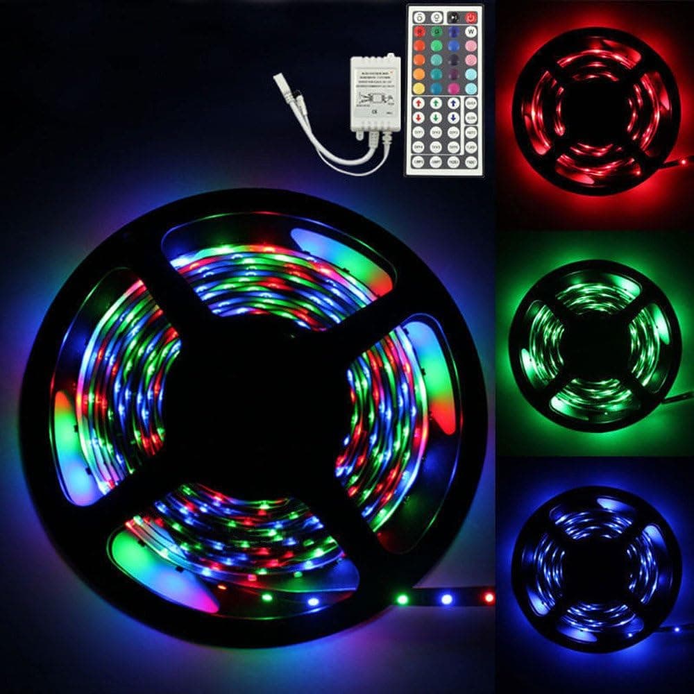 Light,3M RGB 3528 180 Led SMD Flexible Light Strip Lamp+44 Key IR Remote Controller by Dacawin (Colorful 3M,Not Include Power Adapter)