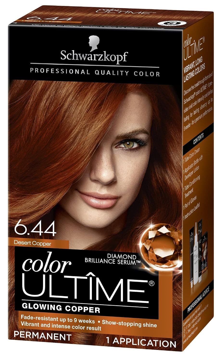 Schwarzkopf Color Ultime Hair Color Cream, 6.44 Desert Copper (Packaging May Vary)