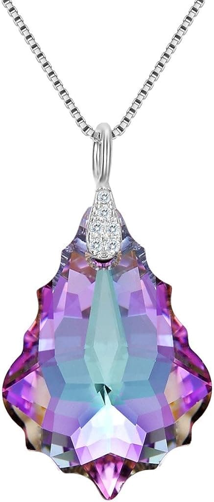 EleQueen 925 Sterling Silver CZ Butterfly Teardrop Dangle Earrings Fuchsia Made with Crystals