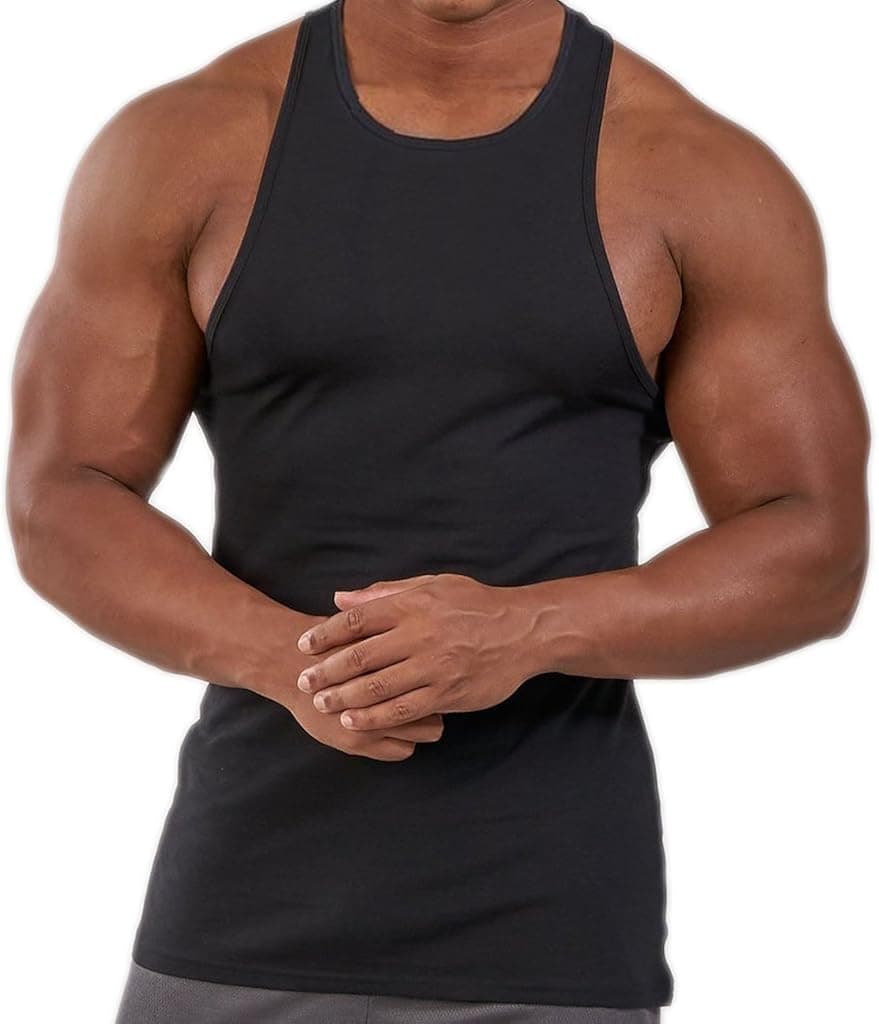Magiftbox Mens Gym Tank Tops Muscle Cut Stringer Bodybuilding Workout Sleeveless Gym Shirts