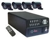 Q-See Q25DVR4ES 4 Channel DVR with 250GB Hard Drive, Motion Detection, USB 2.0 & 4 Color Day/Night CMOS Cameras