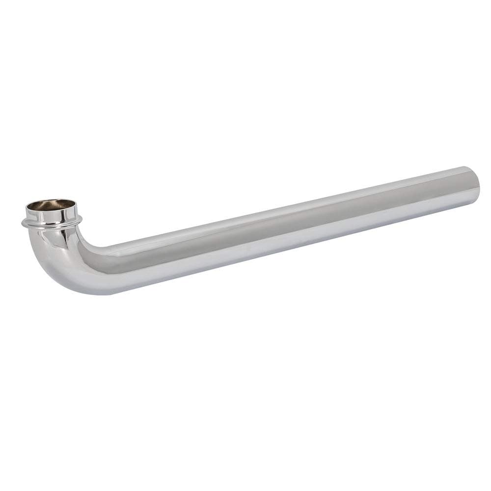 Eastman 1-1/4 x 15 Inch 17-Gauge Steel Wall Bend Tube, Brass Plumbing Fitting, Chrome Finish, 35098