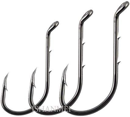 JSHANMEI Octopus Barb Fishing Hooks Beak Baitholder Hook with 2 Baitholder Barbs Jig Fish Hooks (4# (Pack of 200))