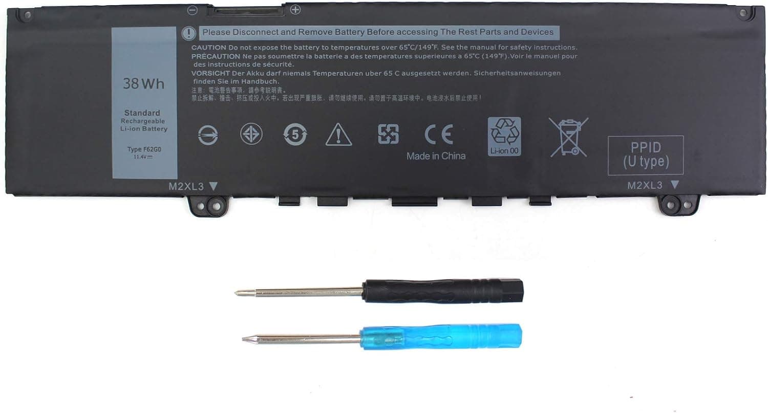 F62G0 39DY5 Laptop Battery for Dell Inspiron 13 7000 i7373 7373 7386 2-in-1 7370 7380 5370 P83G P87G P91G P83G001 P83G002 P87G001 Vostro 13 5370 039DY5 0F62G0 RPJC3 0RPJC3 F62GO 38WH Bateria