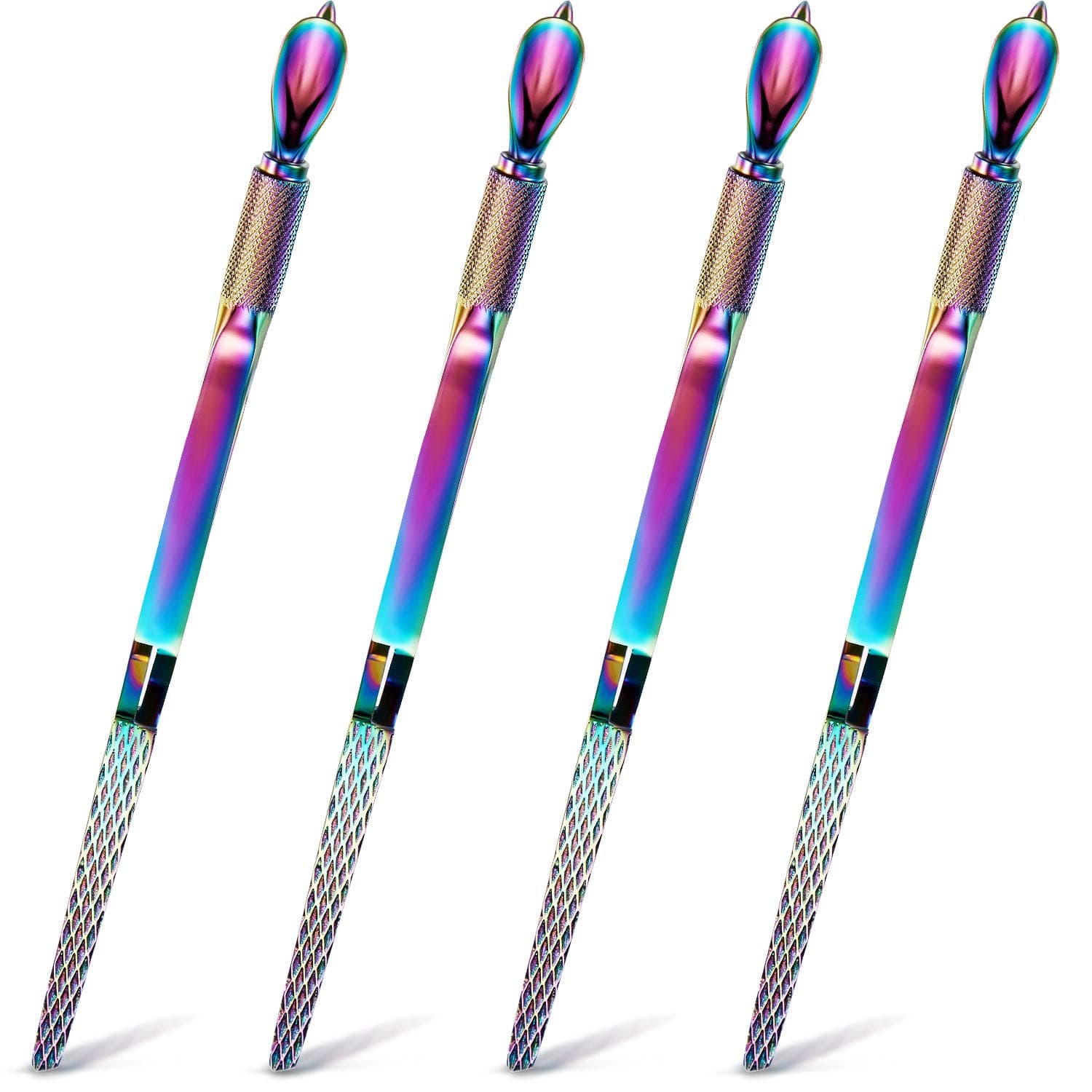 4 Pieces Nail Pinching Tools Stainless Steel Nail Design Pincher Pinching Cuticle Pusher Multi-Functional Nail Shaping Tweezers for Manicure Supplies