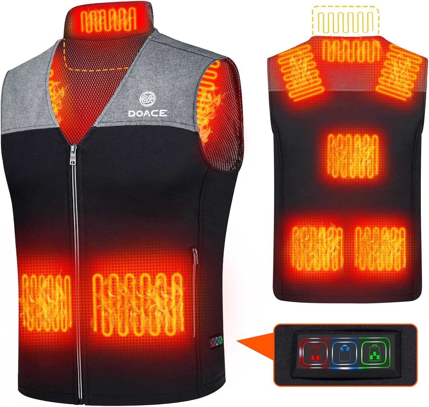 DOACE Heated Vest for Women and Men, Smart Electric Heating Vest Rechargeable, Battery Not Included