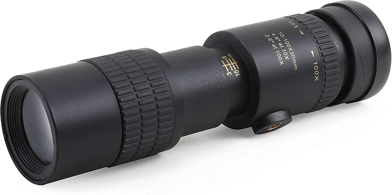 10-30x30mm Monocular Zoom Shot Pro Scope for Adult with High-Definition with Phone Adapter Tripod for Bird Watching Camping Hiking Picture Taking