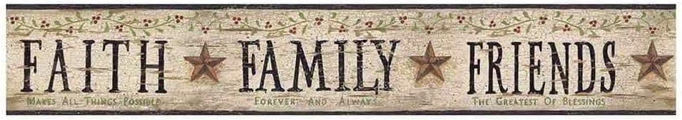York Wallcoverings BG1609BD Faith, Family and Friends Wallpaper Border