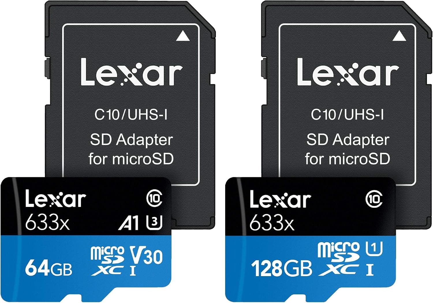 Lexar High-Performance microSDXC 633x 64GB +128 GB