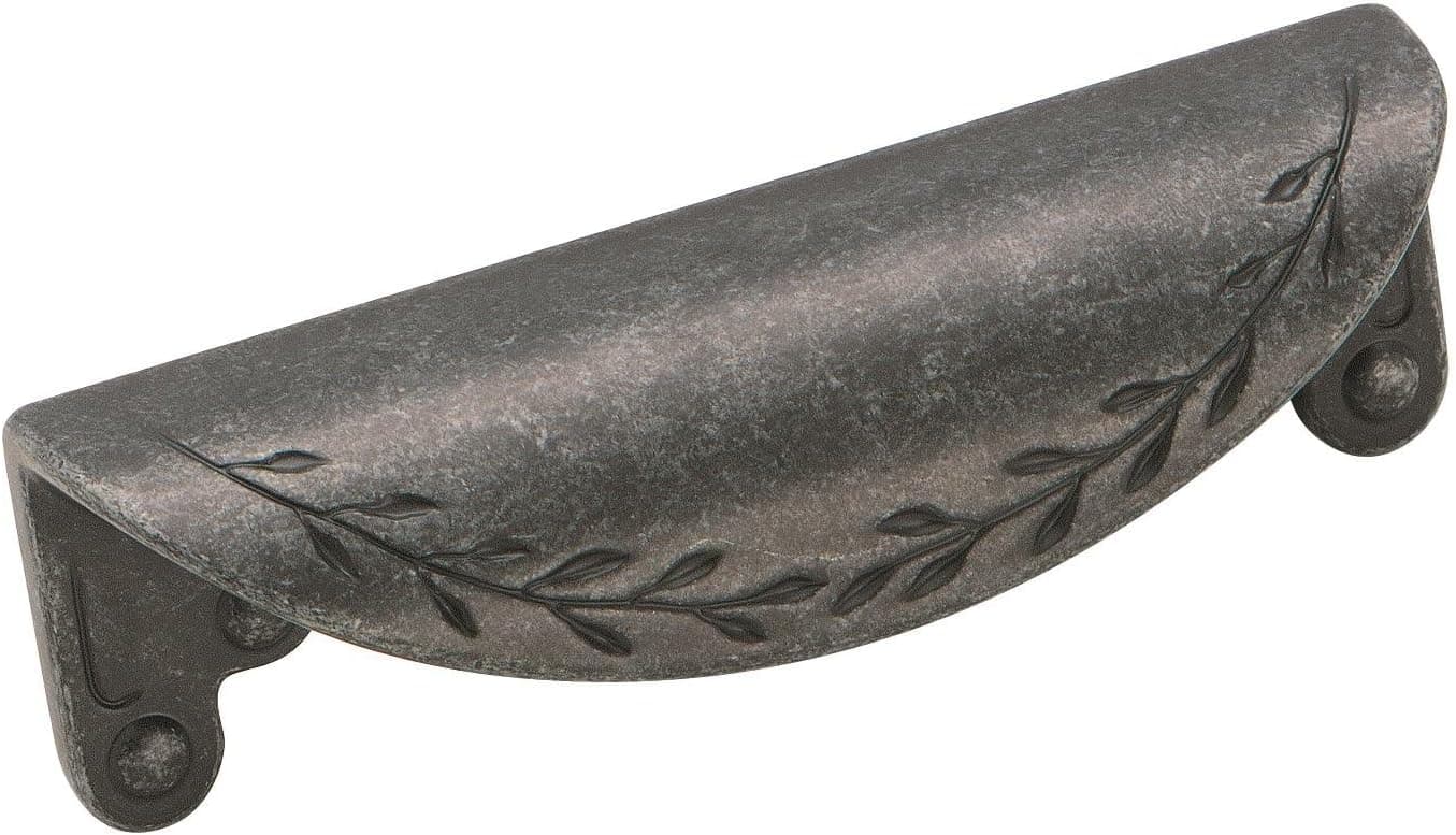 Amerock | Cabinet Cup Pull | Wrought Iron Dark | 3 inch (76 mm) Center to Center | Nature's Splendor | 1 Pack | Drawer Pull | Drawer Handle | Cabinet Hardware
