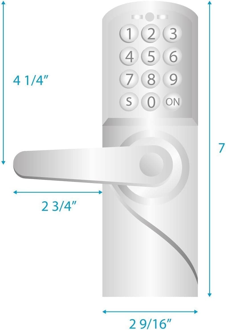 Left Handed Digital Keypad Door Lock with Backup Keys, Electronic Keyless Entry by Password Code Combination, Great for