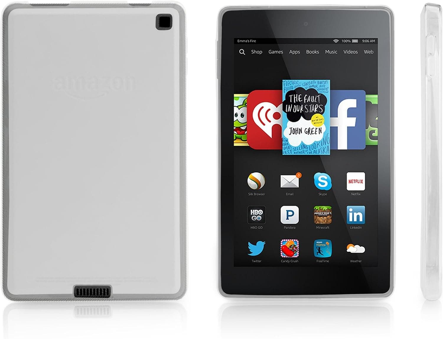 BoxWave Case Compatible with Amazon Fire HD 6 (4th Gen 2014) (Case by BoxWave) - Arctic Frost Crystal Slip, Flexible, Form Fitting, TPU Case for Amazon Fire HD 6 (4th Gen 2014) - Frosted Clear