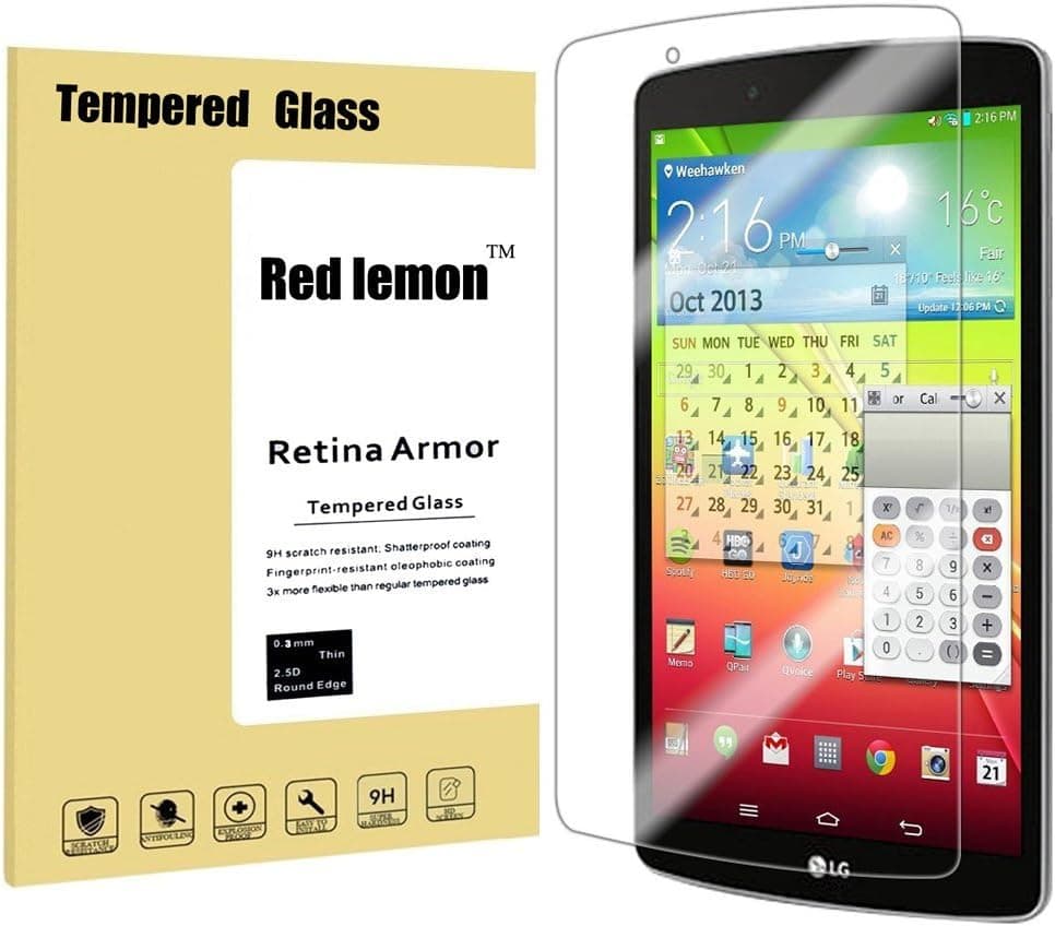 Red lemon 9H Hardness Tempered Glass Screen Protector for LG G PAD F8.0