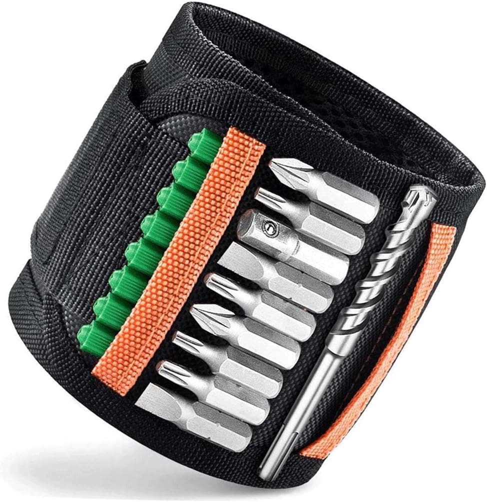 Magnetic Wristband Tool Belt with Upgraded 20 Magnets for Holding Screws, Nails, Drill Bits, Best Gifts for Father, Husband, Electrician, Carpentry, DIY handyman (20 magnets)